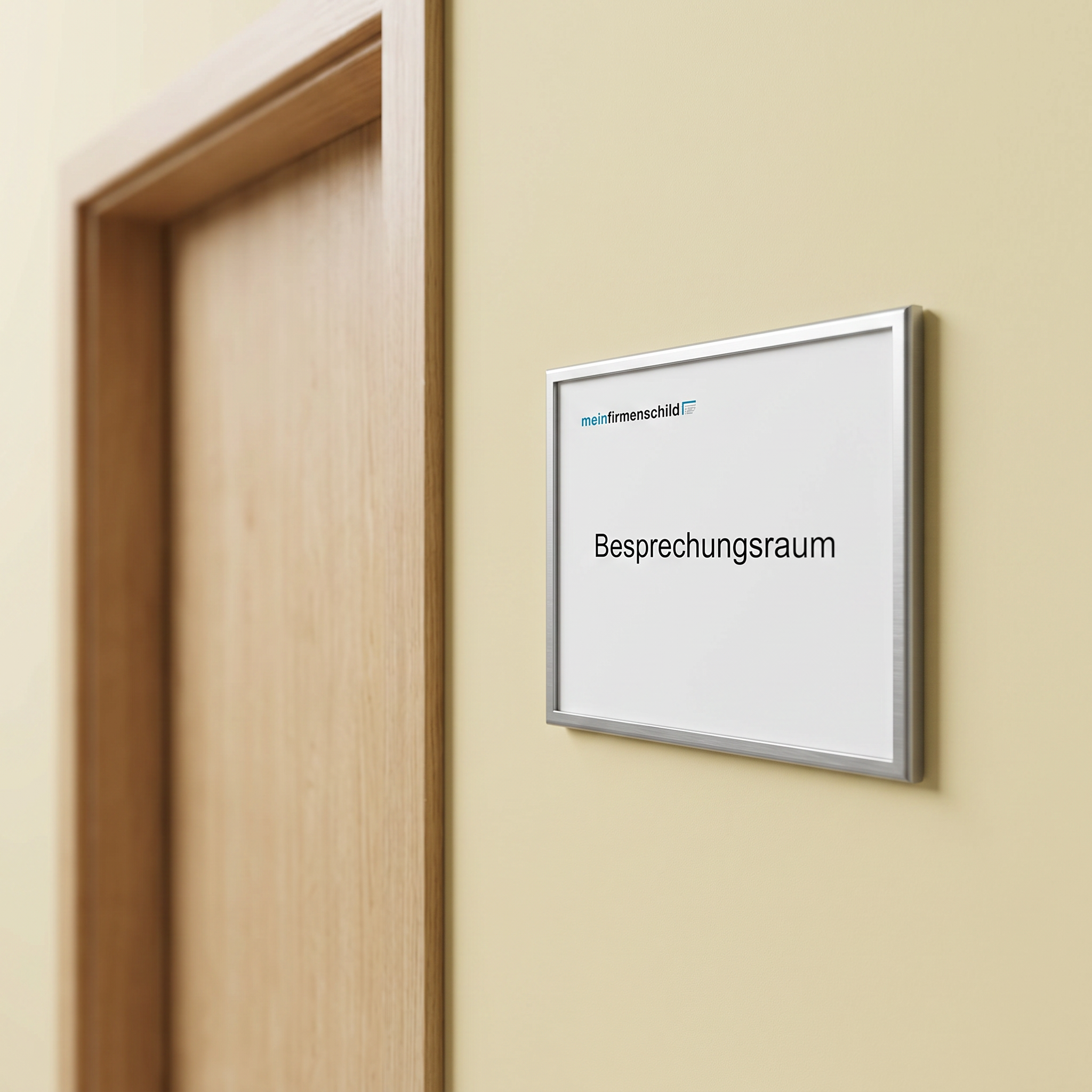 Lucerne Türschild · 153 × 124,5 mm · Silber eloxiert · Anwendungsbild