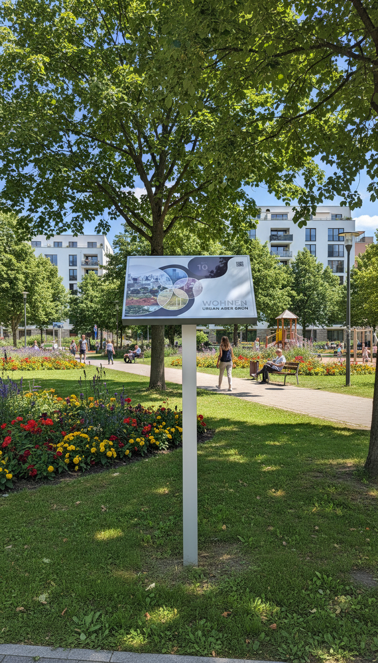 Aluminium Pultschild Anwendungsbild · Säule 50 × 50 mm