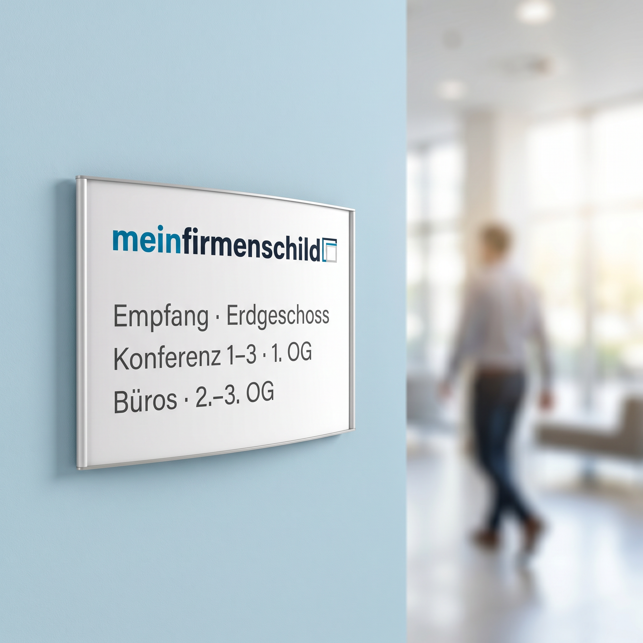Tahoe Wandschild · 425 × 297 mm · Querformat · Anwendungsbild (meinfirmenschild)