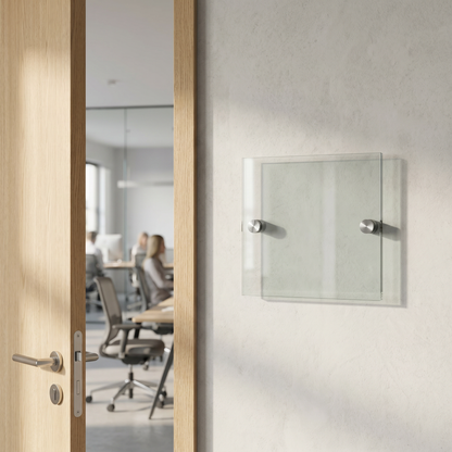Winnipeg Türschild · 150 × 150 mm · 2 Halter mittig · Anwendungsbild