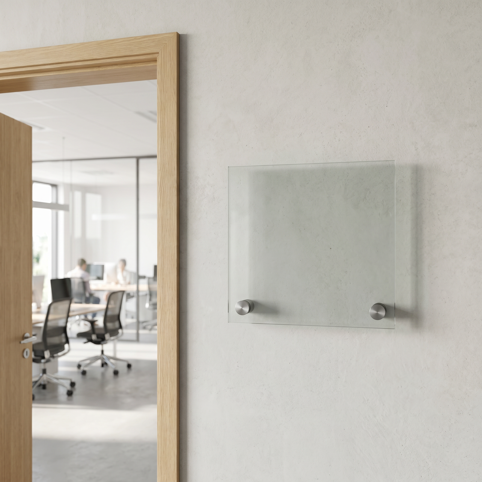 Winnipeg Türschild · 150 × 150 mm · 2 Halter unten · Anwendungsbild